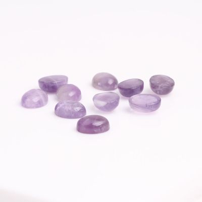 JOE FOREMAN 5Pcs Oval 8x10mm Purple Amethyst Cabochons Stones Beads for Jewelry Making Bezels Tennis Bracelet Statement Necklace Pendant Jewelry