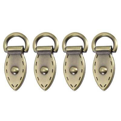 uxcell Bag Side Clip Buckle - 4Pcs Metal Suspending Leaf Shape Purse Strap Chain Connector with D Ring for DIY Making Bag Purse Crossbody Shoulder (Bronze Tone, 36mm)