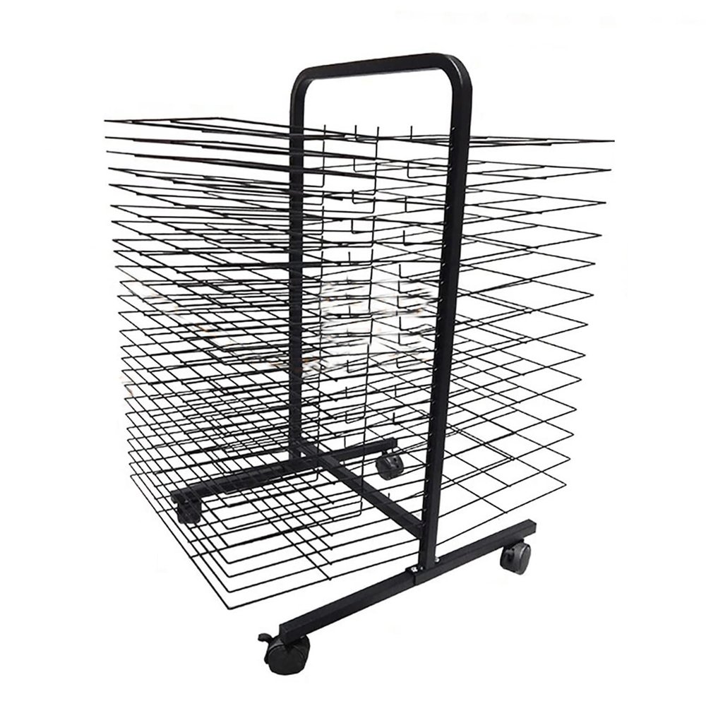 XLTFUC Art Drying Rack for Classroom, Wheeled Drawing Drying Rack with 38 Removable Shelves, Metal Art Storage Rack for Schools, Art Studios and Home