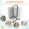 XLTFUC Art Drying Rack for Classroom, Wheeled Drawing Drying Rack with 38 Removable Shelves, Metal Art Storage Rack for Schools, Art Studios and Home view 4
