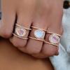 CIUFEWEK 14k Rose Gold Micro Set Women's Ring Irregular Moonlight Stone Ring Personalized Layered Hand Ring 10 view 2