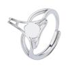 PH PandaHall 925 Sterling Silver Ring Base for 17mm Gems, Adjustable Ring Gem Holder Claw Ring Blank Finger Rings Bezel Setting for Gemstone Glass Cabochons Rhinestones Ring Making view 1