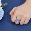 PH PandaHall 925 Sterling Silver Ring Base for 17mm Gems, Adjustable Ring Gem Holder Claw Ring Blank Finger Rings Bezel Setting for Gemstone Glass Cabochons Rhinestones Ring Making view 3