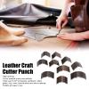 MUNEFE 10Pcs Leather Corner Punch Set, High Carbon Steel Corner Cutter Tools, Leather End Punch Tool for Wallet Belt Handmade Leather Crafts view 2