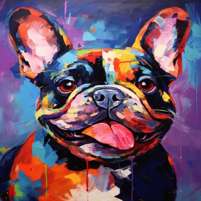 Cross-Stitch Stamped Kits, Pack French Bulldog Dog, Printed Cross Patterns, Embroidery Crafts Needlepoint Kit, Beginners Starter Kits, DIY Handmade Gifts 11CT 3 Strands 16x20 inch