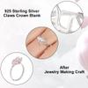 PH PandaHall 925 Sterling Silver Adjustable Ring Base, Claw Ring Blank Ring Gem Holder Finger Rings Bezel Setting with 5 Prongs for Women Crystal Rocks Cabochons Rhinestones Ring Mother's Day view 4