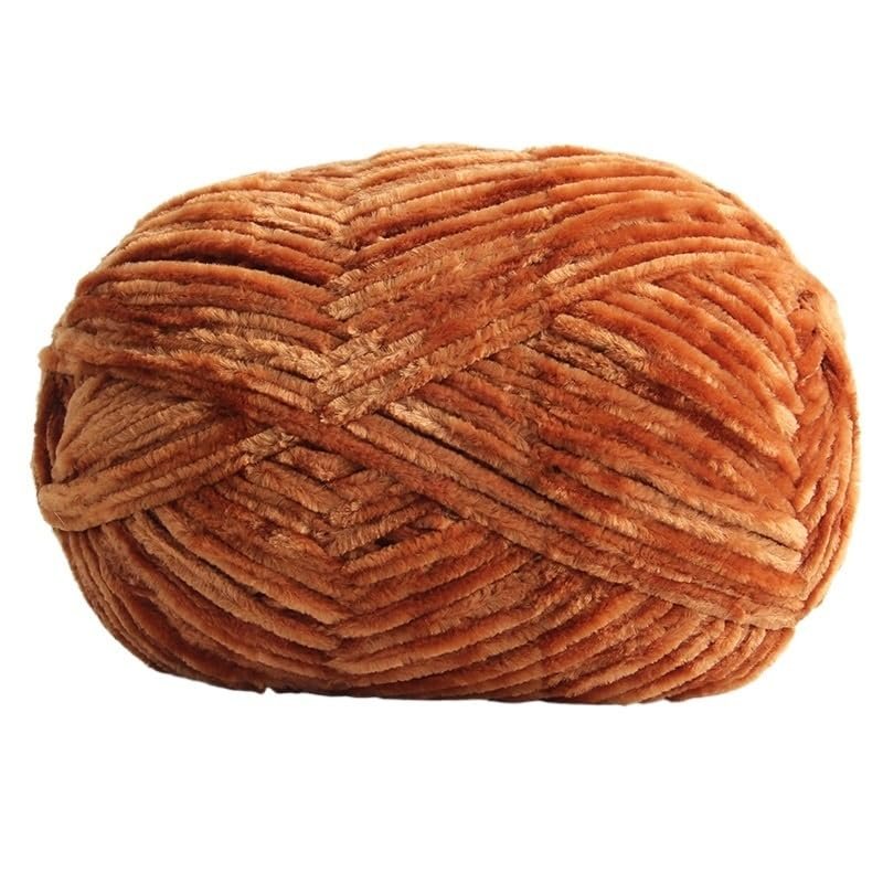 100g Velvet Yarn Soft Protein Cashmere Yarn Silk Wool Baby Yarn Crochet Knitting Yarn Cotton Baby Wool DIY Sweater (Color : 13 Jiao tan)