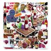 Aiwuding Wine Stickers Pack, 50PCs, Red Wine Stickers, Vinyl Decal & Stickers for Hydro Flask, Laptop, Water Bottle, Stickers for Kids, Toddlers, Teens, Girls, Cute Cool Car Stickers (Wine) view 4