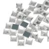 MECCANIXITY 50 Pcs Acrylic Flat Back Rhinestones 12mm Square Artificial Gemstone for Crafts Face Painting Costume Jewelry Making White view 1
