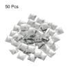 MECCANIXITY 50 Pcs Acrylic Flat Back Rhinestones 12mm Square Artificial Gemstone for Crafts Face Painting Costume Jewelry Making White view 3