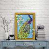 JILIP Peacock Latch Hook Rug Kits, DIY Adults Crafts Carpet Tapestry, Hand Craft Embroidery Rug Making Kits Hook Mat Home Decoration (Size : 110 * 85CM/45.2 * 31.4") view 1