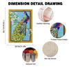 JILIP Peacock Latch Hook Rug Kits, DIY Adults Crafts Carpet Tapestry, Hand Craft Embroidery Rug Making Kits Hook Mat Home Decoration (Size : 110 * 85CM/45.2 * 31.4") view 2