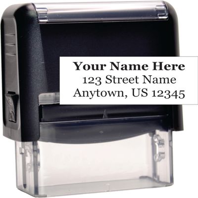 Custom Return Address Stamp (Medium)- Personalized self-inking stamp with up to three lines of text