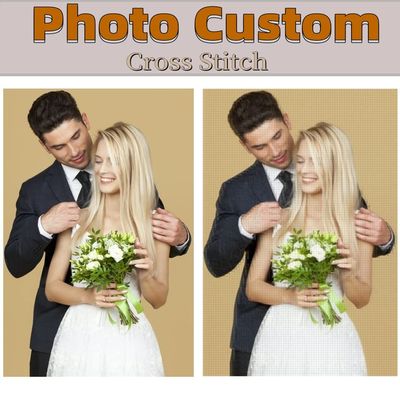 Yeemell DIY Customized Embroidery Cross Stitch Kits Pattern, Personalized Photo 11CT Cross Stitch Art Home Decor Gift for Adults (2424 inch)