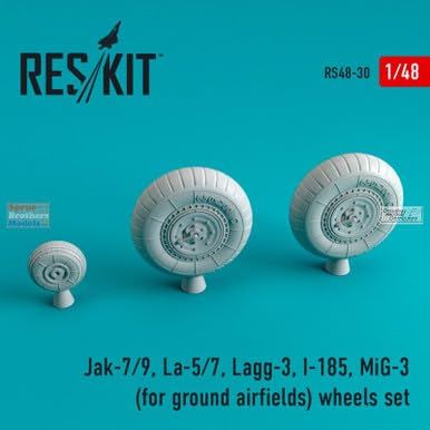 Reskit Sprue Brothers 1:48 Jak-7 Jak-9 La-5 La-7 Lagg-3 I-185 Mig-3 for Ground Airfields Wheels Set, RESRS480030
