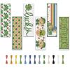 FREEBLOSS 6 Set Cross Stitch Kits - St. Patrick's Day Themed Punch Needle Kit for Beginners - Bookmark Making Gift view 1