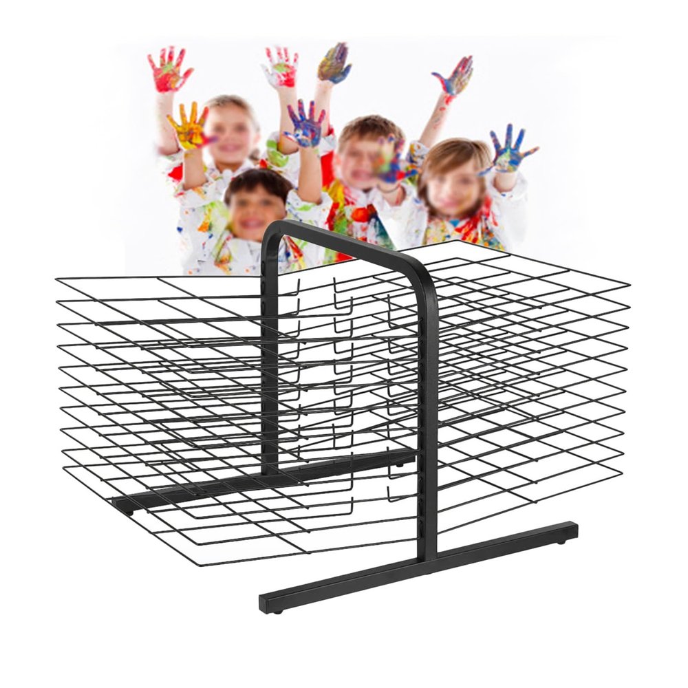 ZFUCMAYL Art Drying Rack,Desktop Classroom Drying Rack,Metal Drawing Paper Drying Rack,(20th Tiers) Space Saving Suitable for Classrooms Homes and Offices