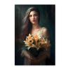NSUAJOF Diamond Painting Kits Woman with Lilies Art Painting 5D DIY Full Round Drill HD Canvas Wall Art, Personalized Gifts for Family Friends Home Wall Decor 20x30 Inch view 1