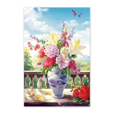 NSUAJOF Diamond Painting Kits, Personalized 5D for Adult Beginners Lilies in a Beautiful Vase DIY Full Round Drill Diamond Art, Great Gift for Friends and Family Home Wall Decor 20x30 Inch
