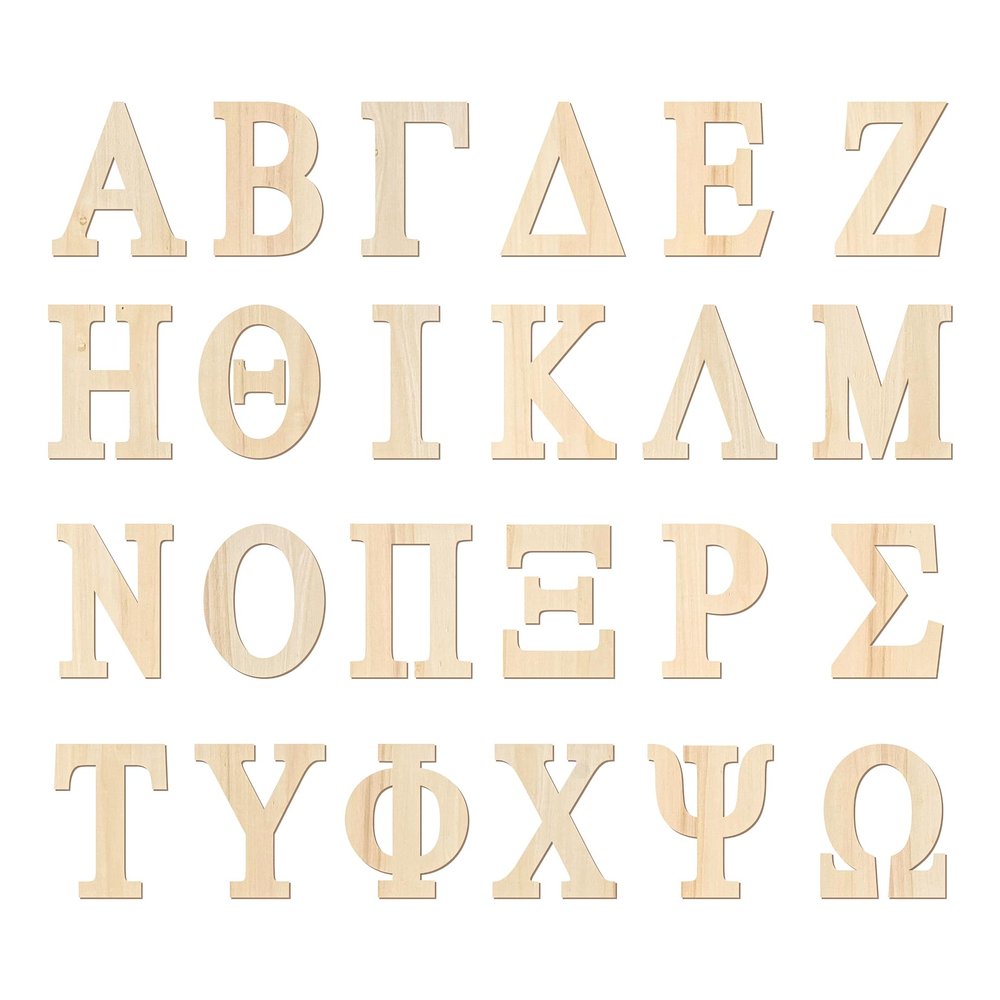 3 Inch 112 Pieces Wooden Greek Letters Bold Font Unfinished Wood Greek Alphabets for Large Paddles Embellishment/Sorority/Fraternity/DIY Project/Learning/Wall Decor