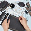 WADORN PU Leather Crossbody Bag Making Kit, DIY Knitting Crochet Shoulder Bag Making Materials PU Leather Handbags Sewing Kit for DIY Handmade Purse Making Accessories, 7.4x3.9x2.7 Inch (Black) view 3