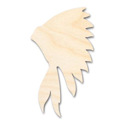 Unfinished Wood War Bonnett Shape | DIY Native American Craft Cutout | up to 46" DIY 42" / 3/4"