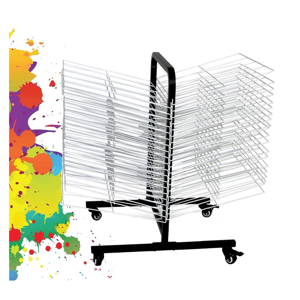 ZFUCMAYL Art Drying Rack,Classroom Drying Rack,40 Tiers Art Work Storage Display Rack,Space Saving Rack for Suitable for Drying Art School and at Home