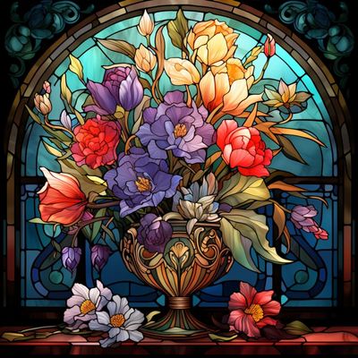 Sewnsty 14CT Stamped Cross Stitch Kits for Adults Clearance Cross Stitch Patterns Flowers Needlepoint Kit (Flowers 15)