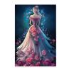 NSUAJOF Flower Fantasy Dress Diamond Painting Kits 5D Full Round Drill - Adult Beginner's Primary Wedding Dress DIY Painting, for Home Wall Decor & Gifts for Family and Friends 12x16 Inch view 1