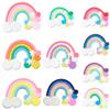 SUNNYCLUE 80PCS Resin Rainbow PVC Shoe Charms Soft Kawaii Cute Cartoon Colorful Cloud Cabochon Charms Bulk for Jewelry Making Scrapbooking Embellishments Cellphone Case DIY Supplies view 1