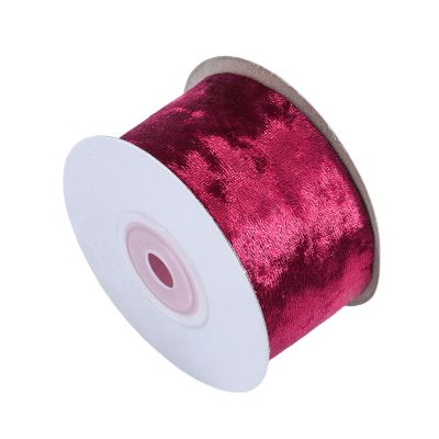 NEREIDS NET Velvet Wired Ribbon 1.5 Inch Metallic Crushed Velvet Christmas Ribbon for Gift Wrapping Decoration Christmas Tree Decoration Crafts Bow Wreaths Supplies 10 Yards Red