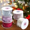NEREIDS NET Velvet Wired Ribbon 1.5 Inch Metallic Crushed Velvet Christmas Ribbon for Gift Wrapping Decoration Christmas Tree Decoration Crafts Bow Wreaths Supplies 10 Yards Red view 4