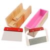 Premium Soap Making Kit with 42oz Silicone Molds & Wooden Box & Two Cutter, Complete Crafting Set for Pour or Cold Process Soap, by GNIEMCKIN view 1