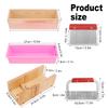 Premium Soap Making Kit with 42oz Silicone Molds & Wooden Box & Two Cutter, Complete Crafting Set for Pour or Cold Process Soap, by GNIEMCKIN view 2