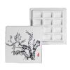NASTYA 12 Grid Ceramic Small Color Palette with Lid, Easy to Use, Chinese Painting Watercolor Gouache Easy-to-Clean Moisturizing Pigment Palette. (Color : Chrysanthemum) view 1