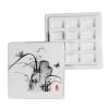 NASTYA 12 Grid Ceramic Small Color Palette with Lid, Easy to Use, Chinese Painting Watercolor Gouache Easy-to-Clean Moisturizing Pigment Palette. (Color : Chrysanthemum) view 2