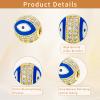 10 PCS 8mm Round Charm Spacer Beads, Colorfuls Brass White Zircon Pave Connector Charm Beads for Bracelet Necklace DIY Jewelry Making Crafts CL8mm-WT view 3