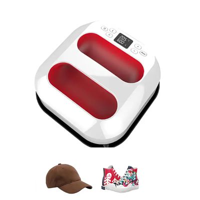 ERICAT Portable Press Machine, 9"x9"Mini Heat Press Maker with LED Display Screen, Heat Plate Heats Up to 400F (205C), Uniform Heating and Adjustable Temperature, for T Shirts, Cap and Tablecloth