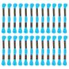 HARFINGTON 24 Skeins Embroidery Floss 8m Each Egyptian Long Fiber Cotton Cross Stitch Thread 26S/2x6 for Embroidery Projects Bracelet, Clear Blue view 1