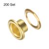 HARFINGTON 200set Grommets Kit Metal Eyelets 6mm 1/5" Hole Tiny Grommet for Shoes Clothes Belt Bag DIY Project, Gold Tone view 3