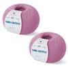 2-Pack 100% Merino Wool for Kids Natural Yarn with Aloe Vera for Knitting and Crocheting Baby Soft Made in Italy 3.6 oz. 372 yds (Pink - 9409, 2) view 1
