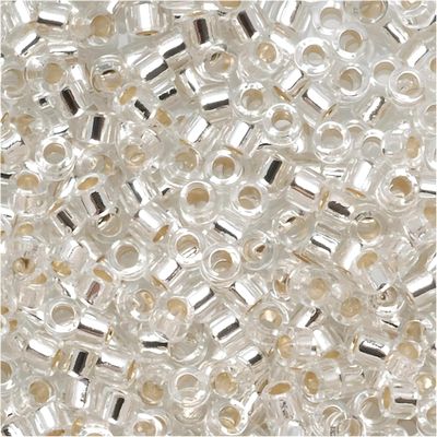 3 Pack - 21 Grams - Miyuki Delica Seed Beads, Size 11/0, Silver Lined Crystal DB041-3 Tubes of 7 Grams Each