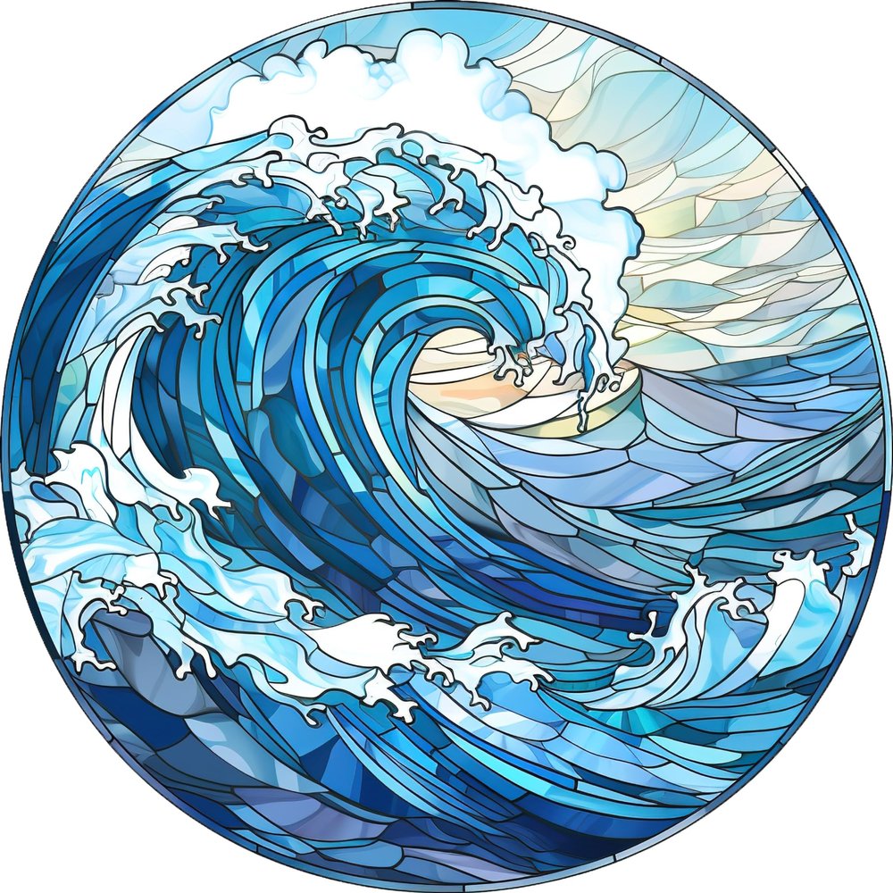 Needlepoint Kits 14CT Counted Cross Stitch Kits for Adults Advanced Scenery Sea Wave Easy Stamped Cross Stitch Kits for Adults Beginners (Beautiful Scenery 6)