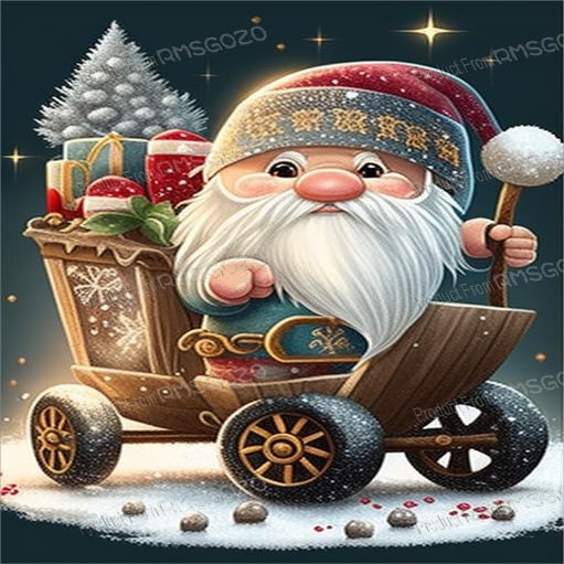 RMSGOZO 5D Diamond Painting Kits - Cute Christmas Dwarf Diamond Painting, Full Circle Fine Rhinestone Embroidery Kit for Adults Kids, for Wall Decor Christmas Decor Gifts 20X24 Inch