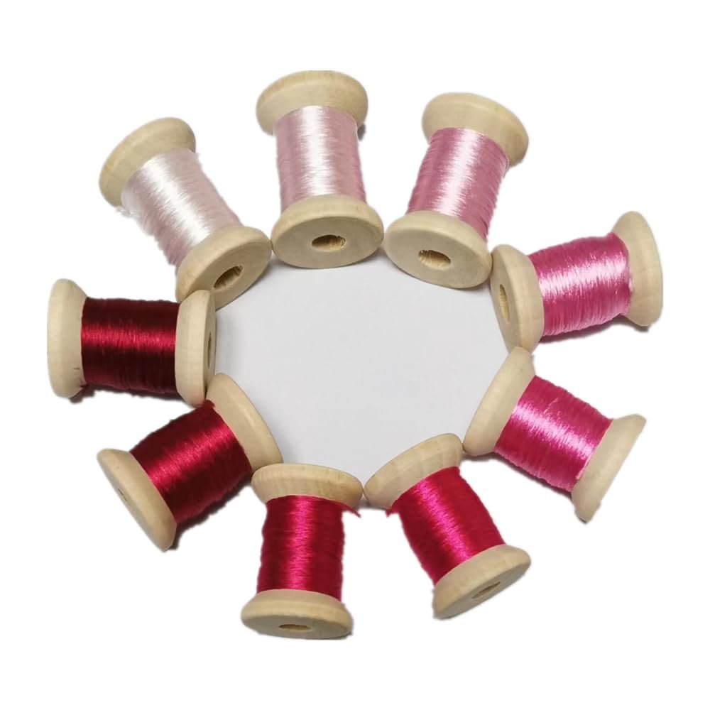 9 spools 100% Natural Mulberry Silk Handmade Embroidery Floss Thread 20-22m per Color No. 39