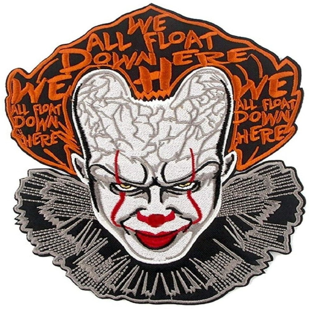 IT Horror Movie Pennywise The Dancing Clown Patch (3.5 Inch) Embroidered Iron-on or Sew-on Badge We All Float Down Here Souvenir Emblem DIY Costume, Jacket, Backpack, Gift Patches