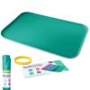 Just Messin Silicone Art Mat for Kids, Reusable Non-Slip Heat-Resistant Mat w Raised 0.6" Edges to Contain Mess & Protect Tables/Floors, Arts & Crafts, Resin, Legos, 16"x26", Green view 1