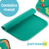 Just Messin Silicone Art Mat for Kids, Reusable Non-Slip Heat-Resistant Mat w Raised 0.6" Edges to Contain Mess & Protect Tables/Floors, Arts & Crafts, Resin, Legos, 16"x26", Green view 2