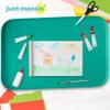 Just Messin Silicone Art Mat for Kids, Reusable Non-Slip Heat-Resistant Mat w Raised 0.6" Edges to Contain Mess & Protect Tables/Floors, Arts & Crafts, Resin, Legos, 16"x26", Green view 3