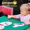 Just Messin Silicone Art Mat for Kids, Reusable Non-Slip Heat-Resistant Mat w Raised 0.6" Edges to Contain Mess & Protect Tables/Floors, Arts & Crafts, Resin, Legos, 16"x26", Green view 4